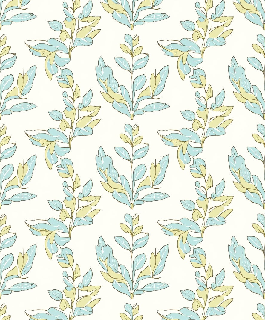 Botanical Branches Pastel Pattern Rug