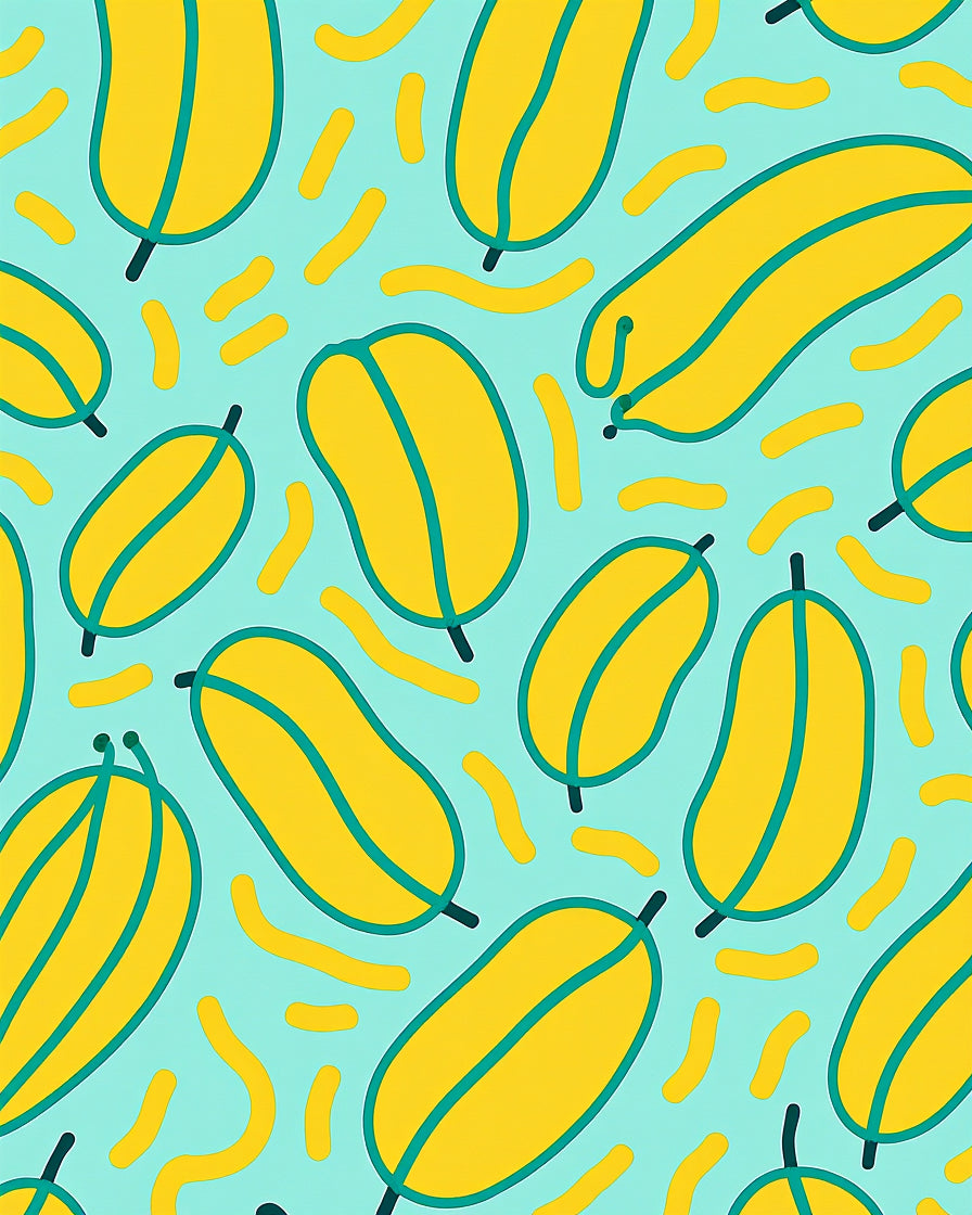 Funky Yellow Banana Pattern Rug