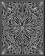 Intricate Black White Rhythmic Pattern Rug