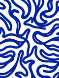Abstract Blue Swirls Pattern Rug