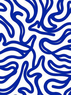 Abstract Blue Swirls Pattern Rug
