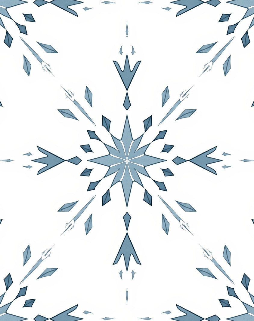 Cool Gray Snowflake Starburst Rug