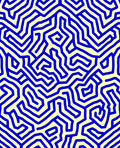 Abstract Blue Maze Pattern Rug
