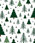 Forest Green Christmas Trees Scattered Meadow Rug