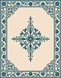 Elegant Teal Floral Medallion Rug