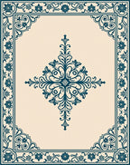 Elegant Teal Floral Medallion Rug