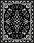 Black White Floral Mandala Pattern Rug