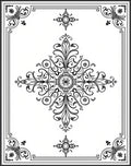 Classic Floral Scroll Mandala Design Rug