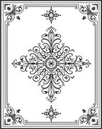 Classic Floral Scroll Mandala Design Rug