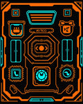 Cyberpunk Orange Neon Futuristic Design Rug