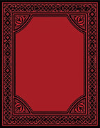 Ornate Red Black Border Pattern Rug