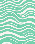 Aqua Cream Wavy Flow Rug