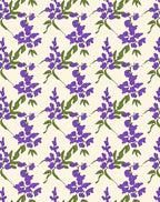 Purple Lavender Branch Pattern Rug