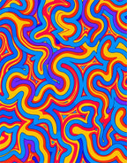 Vibrant Psychedelic Swirls Pattern Rug