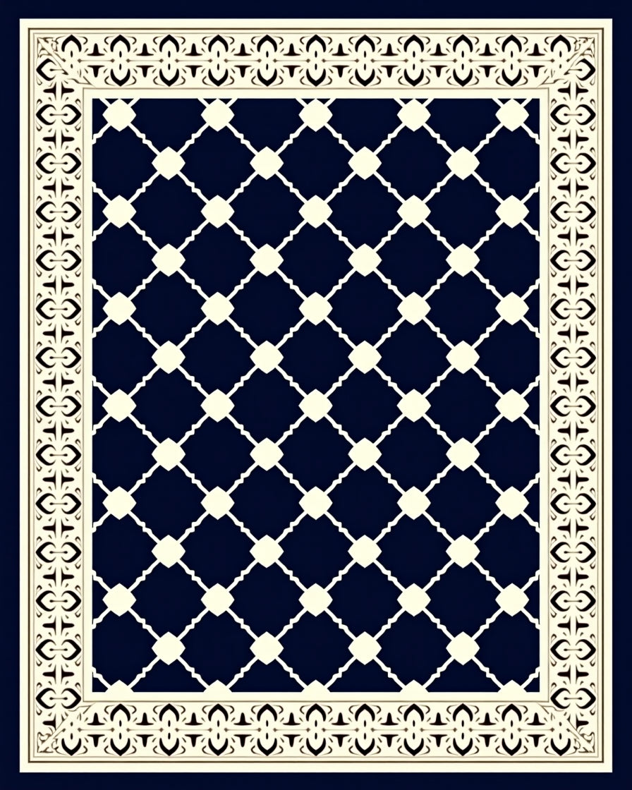 Classic Lattice Border Design Rug