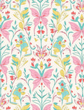 Whimsical Butterfly Floral Pattern Rug