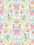 Whimsical Butterfly Floral Pattern Rug
