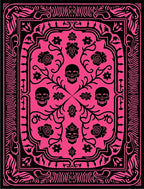 Hot Pink Skull Floral Medallion Rug