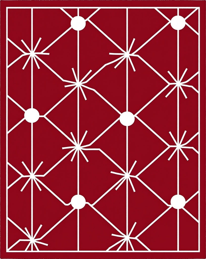 Modern Geometric Starburst Lattice Design Rug