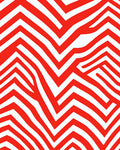 Bold Red White Zigzag Pattern Rug
