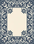 Classic Scrollwork Floral Frame Rug