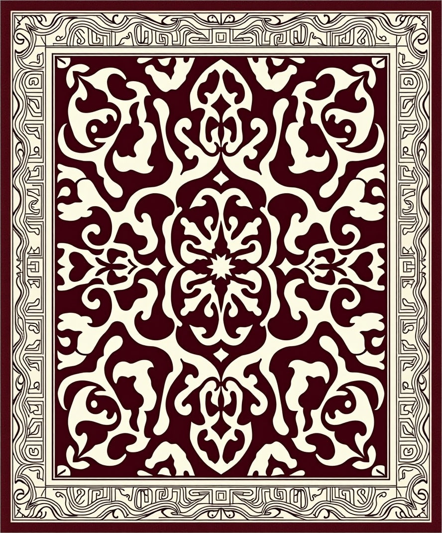 Ornate Jacobean Motif Classic Rug