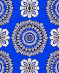 Radiant Blue Mandala Floral Art Rug