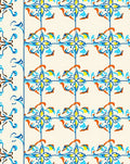 Colorful Floral Tile Pattern Design Rug
