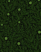 Vibrant Green Vine Floral Pattern Rug