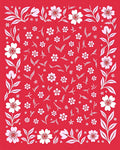 Floral Motif Branching Pattern Rug