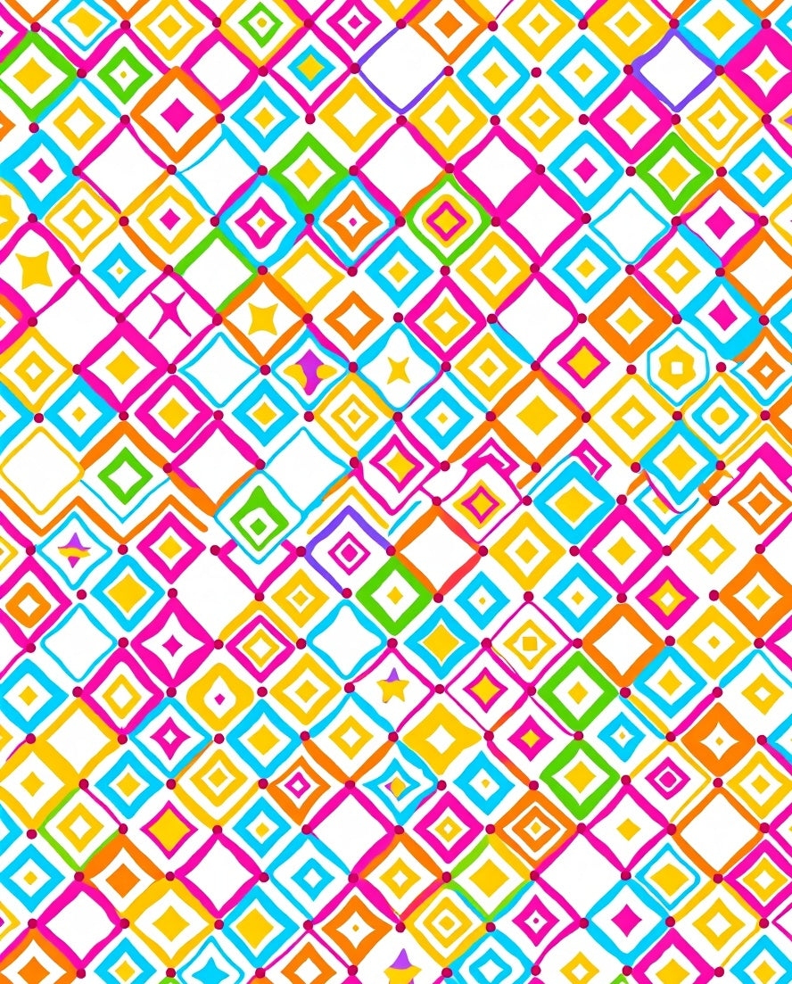 Bright Abstract Diamond Pattern Rug