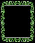 Green Leaf Border Natural Pattern Rug