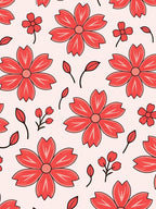 Coral Floral Patterned Delightful Rug