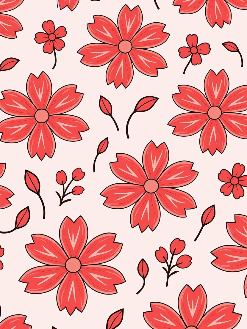 Coral Floral Patterned Delightful Rug
