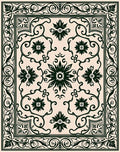Dark Floral Vintage Scroll Rug