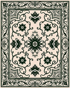 Dark Floral Vintage Scroll Rug