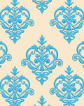 Blue Baroque Floral Pattern Rug
