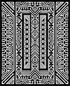 Ethnic Monochromatic Geometric Pattern Rug