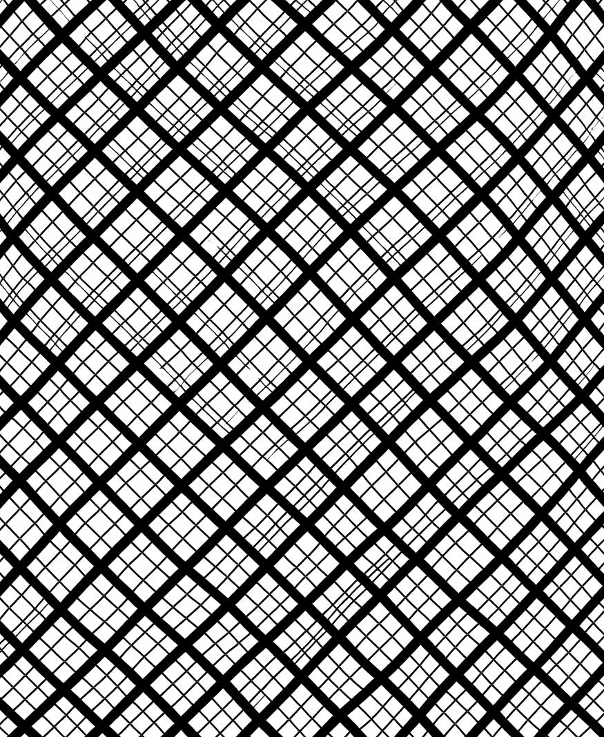 Bold Intersecting Grid Black White Design Rug