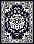 Classic Floral Scrollwork Symmetry Rug