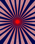 Radiating Red White Blue Rays Rug