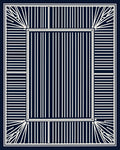 Modern Navy Geometric Stripe Design Rug