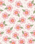 Blush Pink Floral Pattern Rug