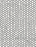 Abstract Black White Hexagon Pattern Rug