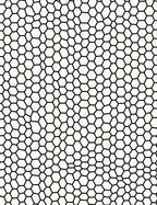 Abstract Black White Hexagon Pattern Rug