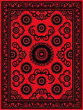 Bold Black 2 Tone Floral Medallion Rug