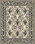 Intricate Floral Scrollwork Design Rug