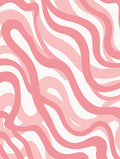 Abstract Pink Wavy Lines Rug