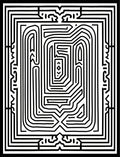 Bold Abstract Maze Pattern Design Rug