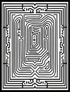 Bold Abstract Maze Pattern Design Rug
